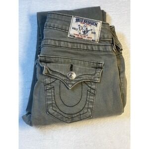 True Religion Jeans Women's Size 27 Olive Green Casual Leggings‎ Made Is USA